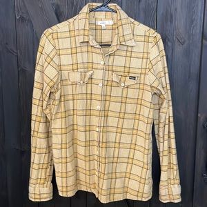 RVCA women’s gold black flannel with pockets size M